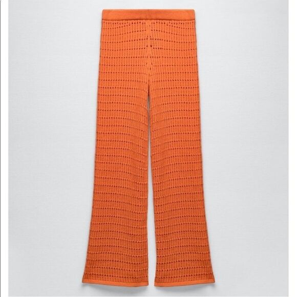 Zara orange chenille knit pants NWT - Picture 9 of 11